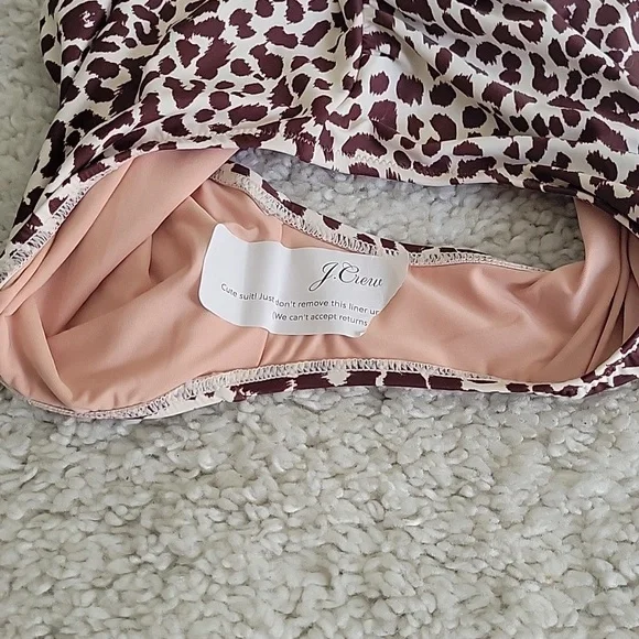 NEW J CREW ONE SHOULDER ruched Swin Suit In Leaopard Print  Size 10 - Picture 15 of 16